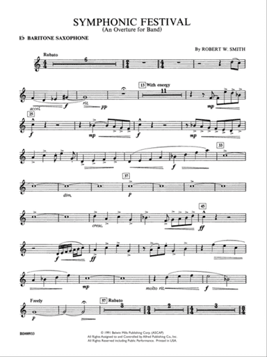 Symphonic Festival (An Overture for Band): E-flat Baritone Saxophone