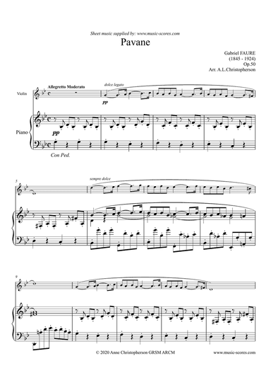 Op.50 Pavane - Violin and Piano
