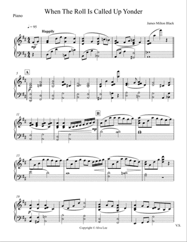 When the Roll Is Called Up Yonder piano