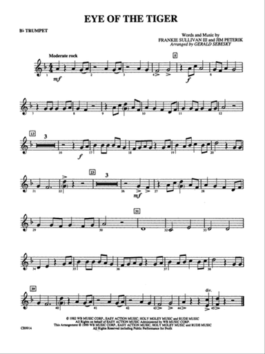 Eye of the Tiger: 1st B-flat Trumpet