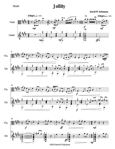 Jollity for viola and guitar