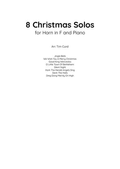 8 Christmas Solos for Horn in F and Piano