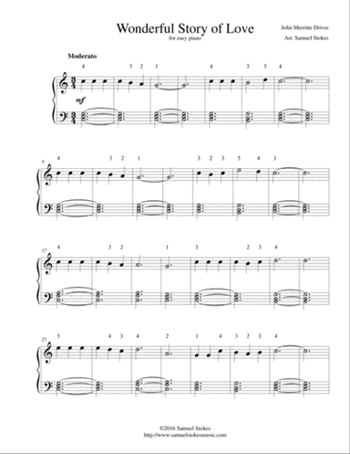 Wonderful Story of Love - for easy piano