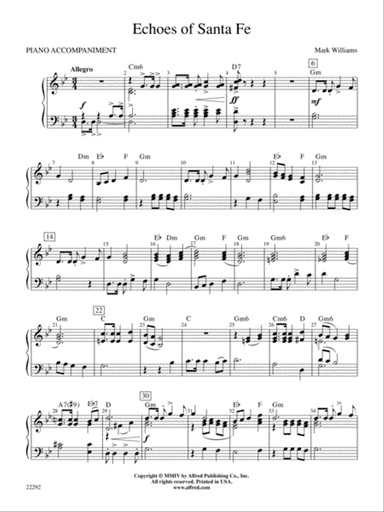Echoes of Santa Fe: Piano Accompaniment