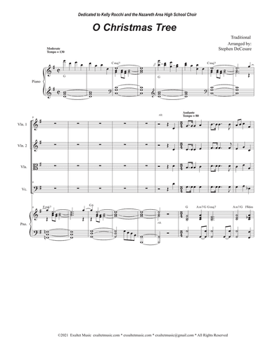 O Christmas Tree (String Quartet and Piano)