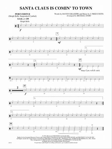 Santa Claus Is Comin' to Town: 2nd Percussion