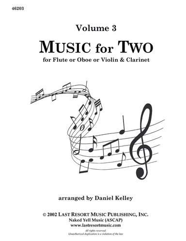Music for Two, Volume 3 for Flute or Oboe or Violin & Clarinet Duet 46203