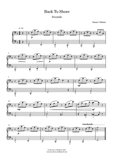 Back To Shore - Piano Duet