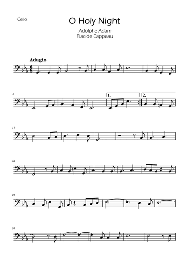 O Holy Night - Cello Solo