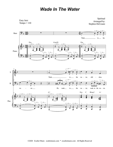 Wade In The Water (for 2-part choir - (TB)