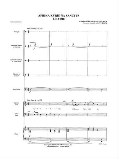Afrika Kyrie na Sanctus: Score