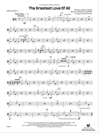 The Greatest Love of All: 1st Percussion