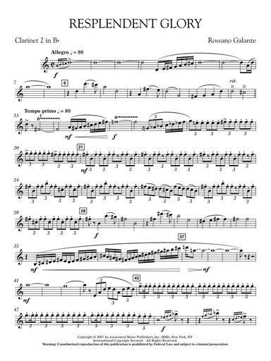 Resplendent Glory - Bb Clarinet 2