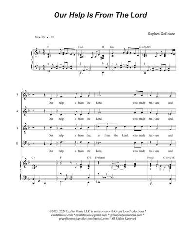 Our Help Is From The Lord (for SATB)