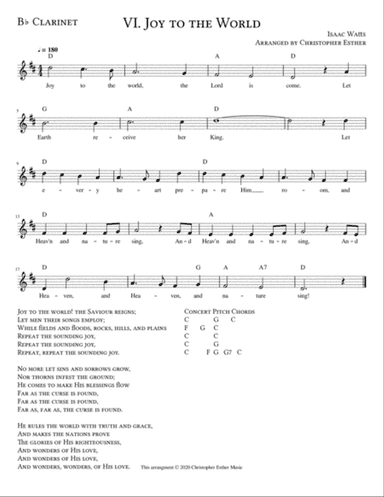 Joy to the World for Clarinet