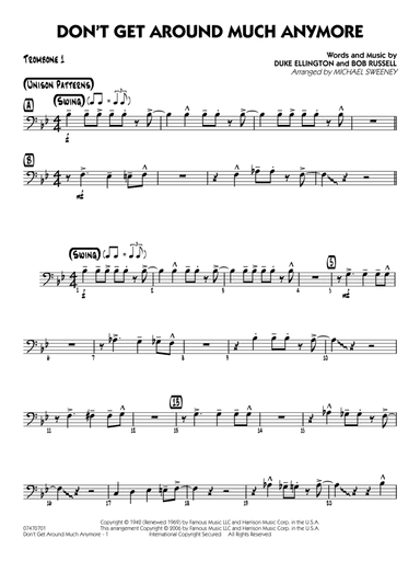 Don't Get Around Much Anymore (arr. Michael Sweeney) - Trombone 1