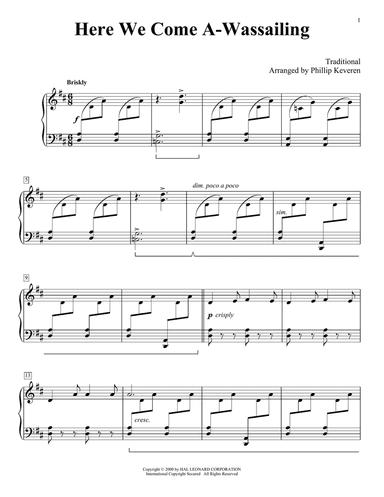 Here We Come A-Wassailing (arr. Phillip Keveren)