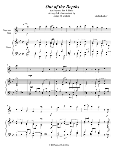 Luther: Out of the Depths for Soprano Sax & Piano
