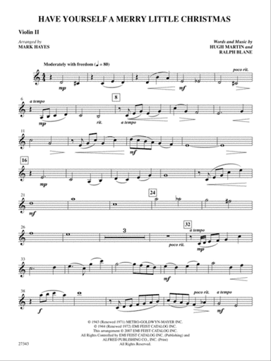 Have Yourself a Merry Little Christmas: 2nd Violin