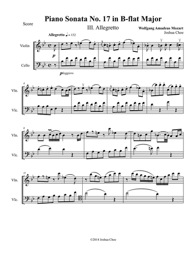Piano Sonata No. 17 in B-Flat Major, Movement 3