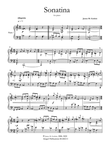 Guthrie: Sonatina for Piano