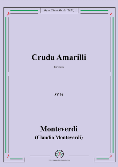 Monteverdi-Cruda Amarilli,SV 94,Voices