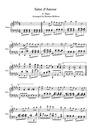 Salut d'amour Op.12 Piano Solo