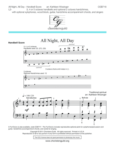 All Night, All Day - Handbell Score