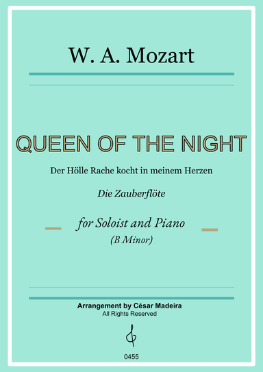 Queen of the Night Aria - Voice and Piano - B Minor (Full Score and Parts)