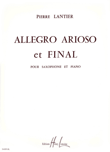 Allegro, Arioso Et Final