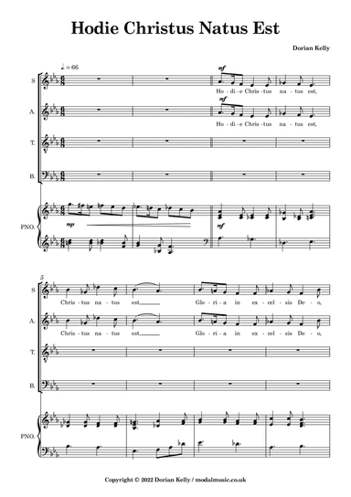 Hodie Christus Natus Est (SATB)