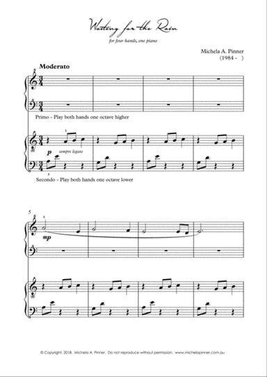 Waiting for the Rain (duet for 4 hands, 1 piano)