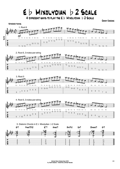 Eb Mixolydian b2 Scale (4 Ways to Play)
