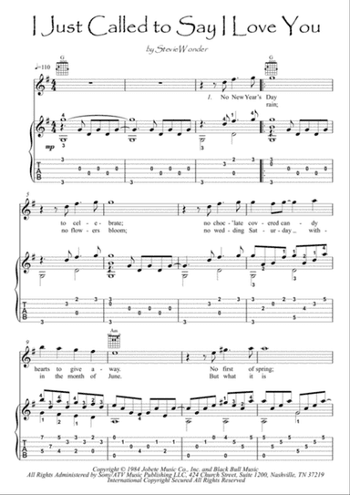 I Just Called To Say I Love You