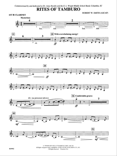 Rites of Tamburo: 1st B-flat Clarinet