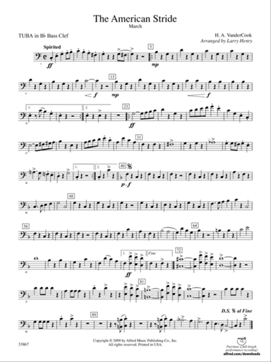 The American Stride: (wp) B-flat Tuba B.C.
