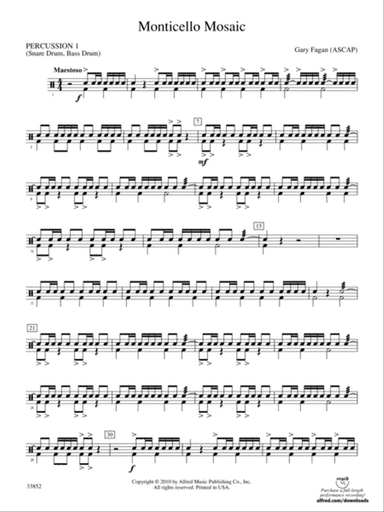 Monticello Mosaic: 1st Percussion