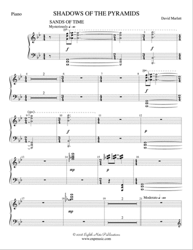 Shadows of the Pyramids: Piano Accompaniment