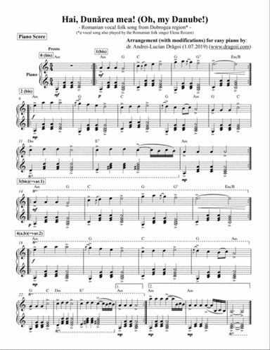 Anonymous - Hai, Dunărea mea! (Oh, my Danube!) (Romanian vocal folk song from Dobrogea region*) (*a