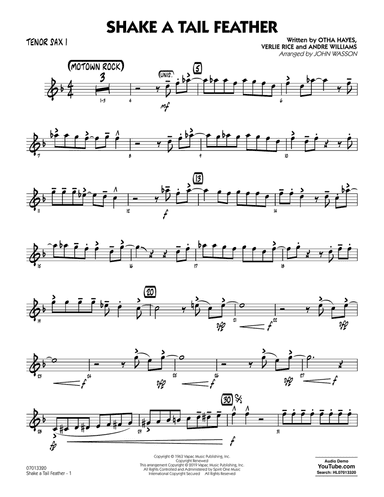 Shake a Tail Feather (arr. John Wasson) - Tenor Sax 1