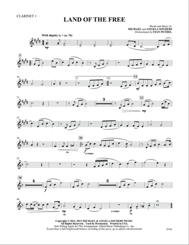Land of the Free: 1st B-flat Clarinet
