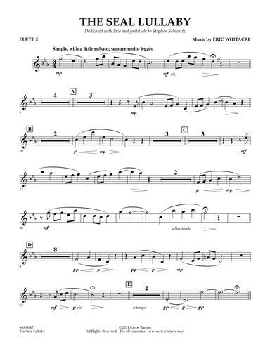 The Seal Lullaby - Flute 2