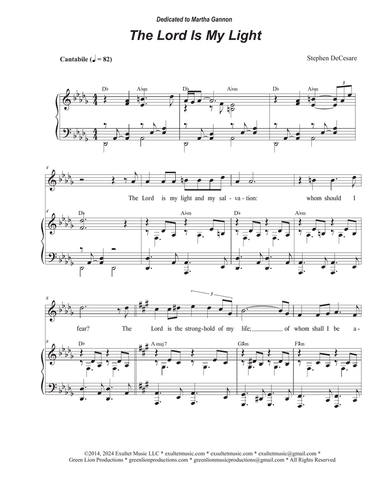 The Lord Is My Light (Vocal solo)