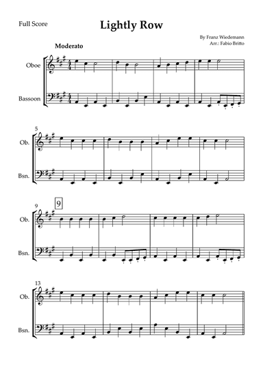 Lightly Row for Oboe & Bassoon Duo