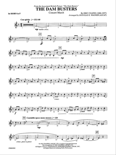 The Dam Busters Concert March: 1st F Horn