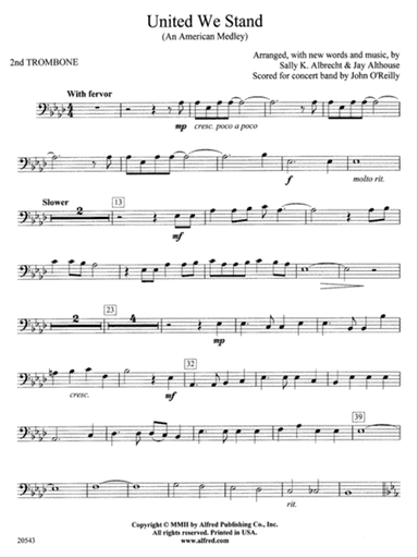 United We Stand (An American Medley): 2nd Trombone