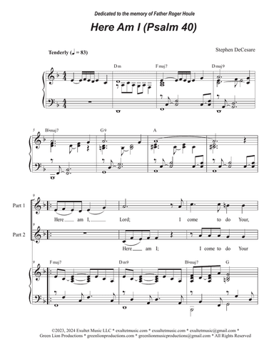 Here Am I (Psalm 40) (2-part choir)