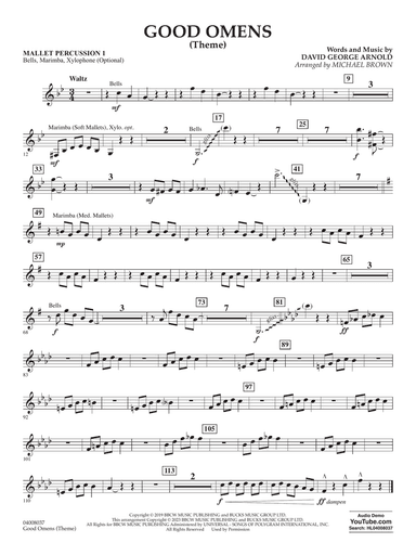 Good Omens (Theme) (arr. Michael Brown) - Mallet Percussion 1