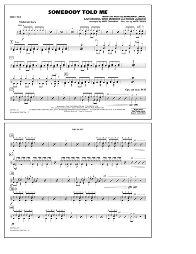 Somebody Told Me (arr. Conaway & Fingers) - Drum Set