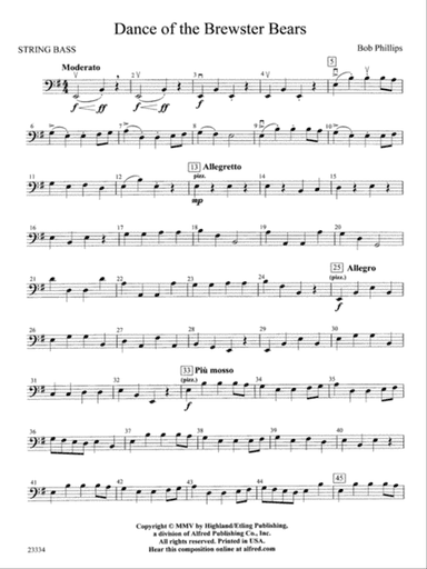 Dance of the Brewster Bears: String Bass
